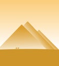 The three big pyramids in Giza Egypt