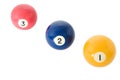 Three billiard balls Royalty Free Stock Photo