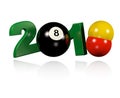 Three Billiard balls 2018 Design Royalty Free Stock Photo