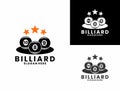 Three billiard balls with star logo design. Billiards sport icon logo design vector template Royalty Free Stock Photo