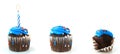 Three Birthday Cupcakes Royalty Free Stock Photo