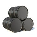 Three black barrels 3D Royalty Free Stock Photo