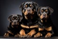 Three Black And Brown Dogs Sitting Next To Each Other Royalty Free Stock Photo