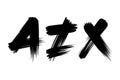 Three Black Brush Stroke Letters AIX On White Background vector illustration Royalty Free Stock Photo