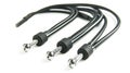 Three black cables with rubber stoppers Royalty Free Stock Photo