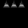 Three black ceiling lamps vector illustration Royalty Free Stock Photo