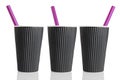 Three Black Coffee Cups Royalty Free Stock Photo