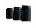 Three Black Computer Servers Royalty Free Stock Photo