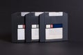Three hundred megabyte floppy disks on a black background Royalty Free Stock Photo