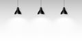 Three black hanging ceiling lamps Royalty Free Stock Photo