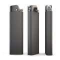 Three black lighter on white background. 3d rendering. Royalty Free Stock Photo