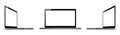 Three black notebook with white display in turn - vector