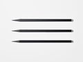 Three black pencils. 3d rendering Royalty Free Stock Photo