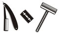 Three black razors