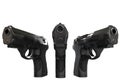 Three black semi automatic pistols