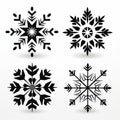 Bold Graphic Snowflake Set On White Background Royalty Free Stock Photo