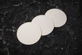 Three blank beer coasters Royalty Free Stock Photo