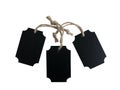 Three blank black wooden tag isolated Royalty Free Stock Photo