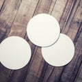 Three blank coasters Royalty Free Stock Photo