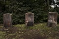 Three Blank Grave Stones