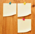 Three blank notes Royalty Free Stock Photo