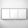three blank white frames hanging on a wall Royalty Free Stock Photo