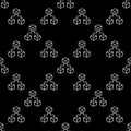 Three Blockchain Blocks vector line seamless pattern. Block-chain background