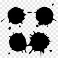 Three blots. Black smudges on transparent background.