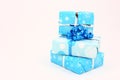 Three Blue Holiday Gifts Royalty Free Stock Photo