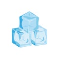 Three blue ice cubes Royalty Free Stock Photo