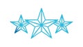 Three Blue Outline Stars, Dynamic Progress Set, vector design Generative AI Royalty Free Stock Photo