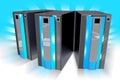 Three Blue Servers Royalty Free Stock Photo