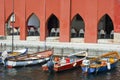 Three boats at the bank of the lake Royalty Free Stock Photo