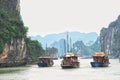 Three boats at sea Royalty Free Stock Photo