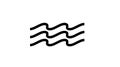 Three bold black wavy lines icon representing flowing water in a minimalist vector design, horizontal pattern for logos, UI, or Royalty Free Stock Photo