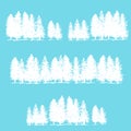 Three borders made of pine trees