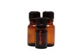 Three bottles of aromatherapy oils isolated close-up