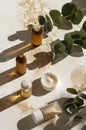 Three Bottles of Lotion on Table