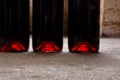 Three bottles of red wine Royalty Free Stock Photo