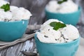 Three Bowls of Chocolate Chip Cookie Dough Ice Cream Royalty Free Stock Photo