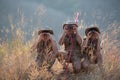 Three Boy Scouts Exploring Nature