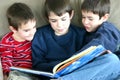 Three Boys Reading Royalty Free Stock Photo