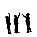 Three boys body, silhouette vector art work