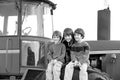 Three Boys on a Tractor Royalty Free Stock Photo