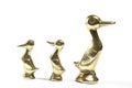 Three Brass Mother and Duckling Ducks