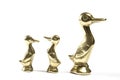 Three Brass Mother and Duckling Ducks