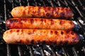 Three Bratwursts on the grill Royalty Free Stock Photo