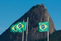 Three Brazilian Flags in the Wind