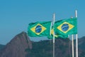 Three Brazilian Flags in the Wind