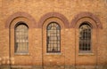 Three brick windows Royalty Free Stock Photo